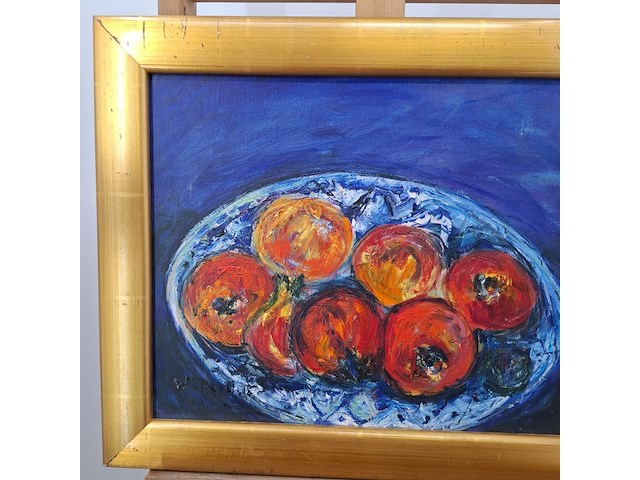 Acryl schilderij, maya wildevuur, fruitschaal - afbeelding 4 van  10