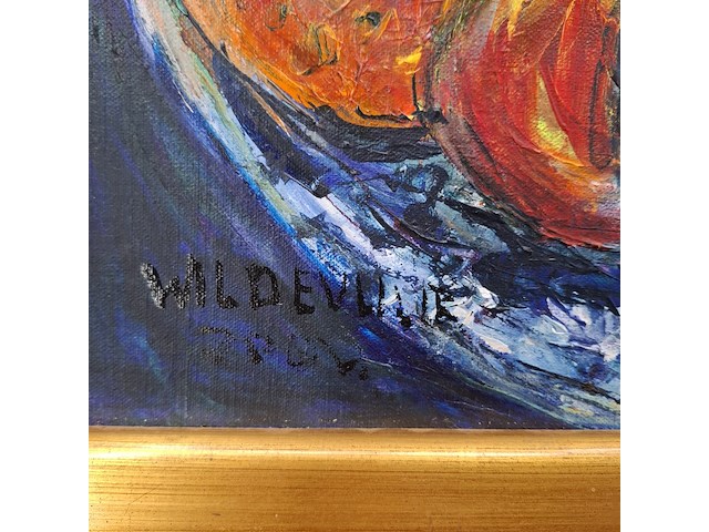 Acryl schilderij, maya wildevuur, fruitschaal - afbeelding 6 van  10