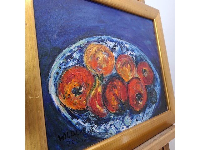 Acryl schilderij, maya wildevuur, fruitschaal - afbeelding 8 van  10