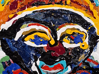 Acryl schilderij, maya wildevuur, gezicht - afbeelding 1 van  8