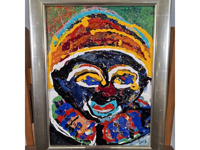 Acryl schilderij, maya wildevuur, gezicht - afbeelding 3 van  8