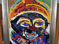 Acryl schilderij, maya wildevuur, gezicht - afbeelding 3 van  8