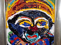 Acryl schilderij, maya wildevuur, gezicht - afbeelding 4 van  8