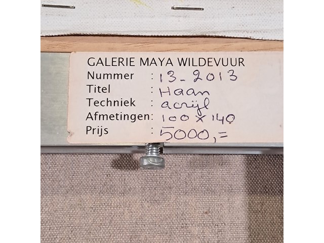 Acryl schilderij, maya wildevuur, haan, 2013 - afbeelding 8 van  8