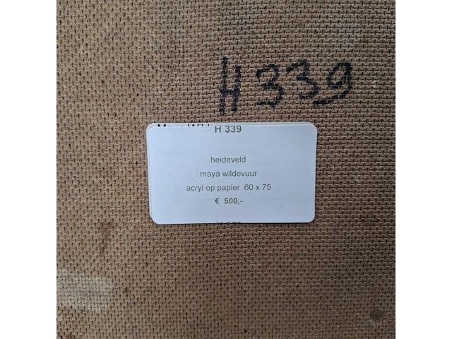 Acryl schilderij, maya wildevuur, heideveld, 1990 - afbeelding 2 van  10
