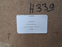 Acryl schilderij, maya wildevuur, heideveld, 1990 - afbeelding 2 van  10