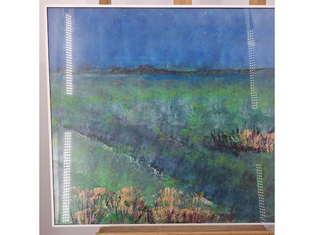 Acryl schilderij, maya wildevuur, heideveld, 1990 - afbeelding 4 van  10