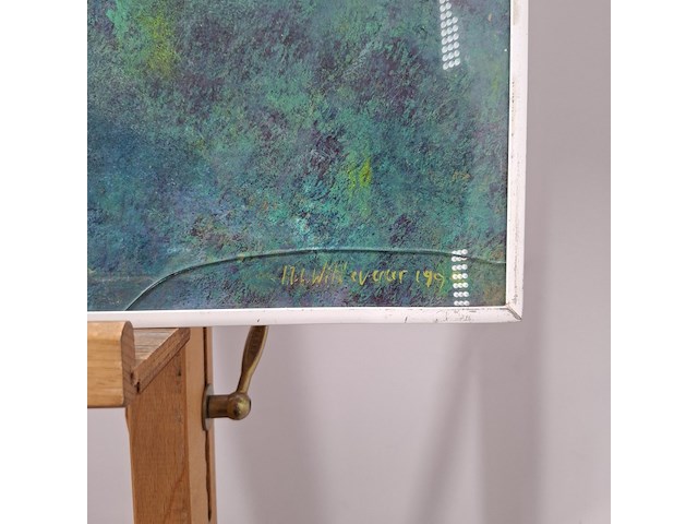 Acryl schilderij, maya wildevuur, heideveld, 1990 - afbeelding 6 van  10