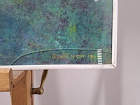 Acryl schilderij, maya wildevuur, heideveld, 1990 - afbeelding 6 van  10