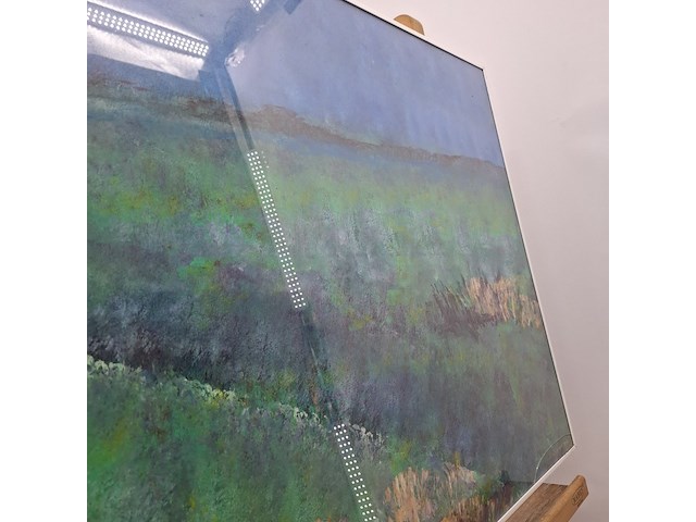 Acryl schilderij, maya wildevuur, heideveld, 1990 - afbeelding 7 van  10