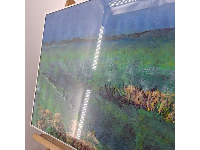 Acryl schilderij, maya wildevuur, heideveld, 1990 - afbeelding 8 van  10
