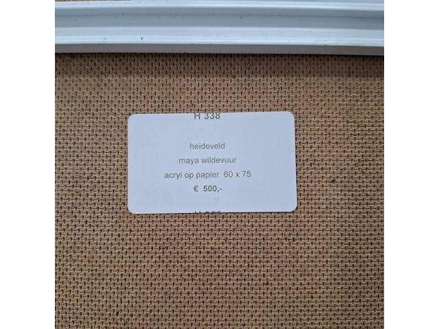 Acryl schilderij, maya wildevuur, heideveld, 1990 - afbeelding 2 van  10