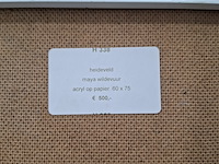 Acryl schilderij, maya wildevuur, heideveld, 1990 - afbeelding 2 van  10