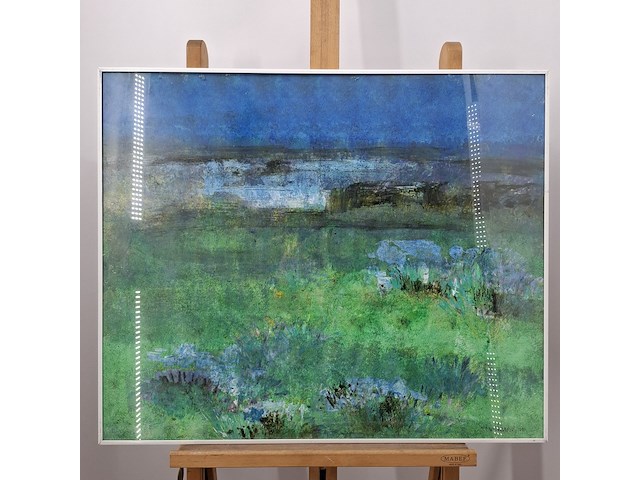 Acryl schilderij, maya wildevuur, heideveld, 1990 - afbeelding 3 van  10