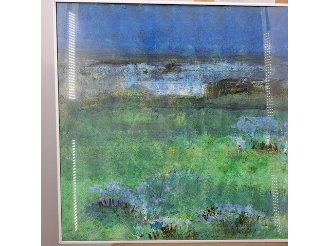 Acryl schilderij, maya wildevuur, heideveld, 1990 - afbeelding 4 van  10