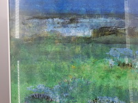 Acryl schilderij, maya wildevuur, heideveld, 1990 - afbeelding 4 van  10