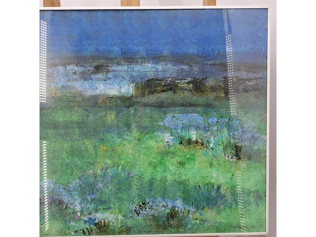 Acryl schilderij, maya wildevuur, heideveld, 1990 - afbeelding 5 van  10