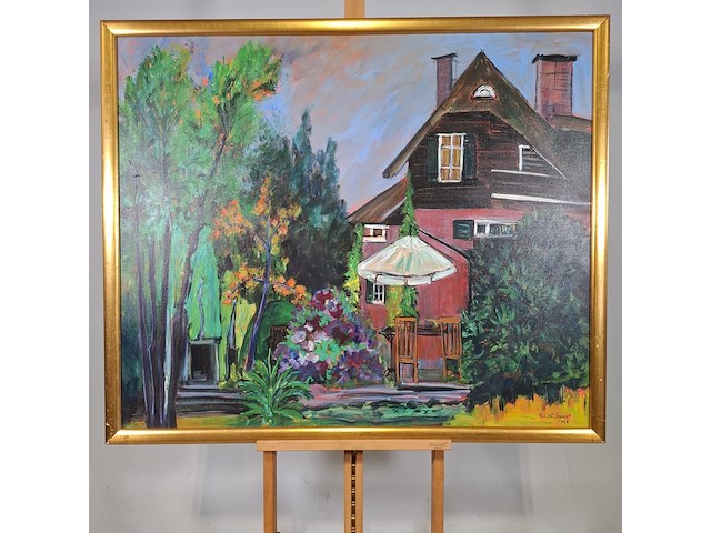 Acryl schilderij, maya wildevuur, hiemstrastrate , 1998 - afbeelding 2 van  9