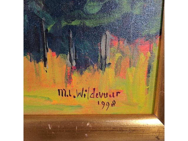 Acryl schilderij, maya wildevuur, hiemstrastrate , 1998 - afbeelding 6 van  9