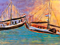 Acryl schilderij, maya wildevuur, hoorn, 2003 - afbeelding 1 van  9