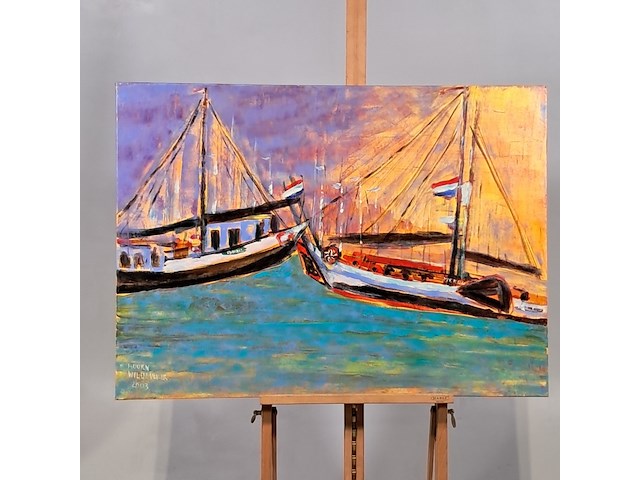 Acryl schilderij, maya wildevuur, hoorn, 2003 - afbeelding 2 van  9