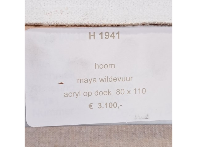 Acryl schilderij, maya wildevuur, hoorn, 2003 - afbeelding 9 van  9