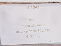 Acryl schilderij, maya wildevuur, hoorn, 2003 - afbeelding 9 van  9
