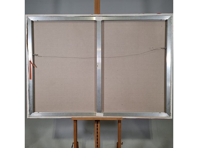 Acryl schilderij, maya wildevuur, huizen curaçao , 2001 - afbeelding 7 van  8