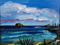 Acryl schilderij, maya wildevuur, ibiza - afbeelding 1 van  8