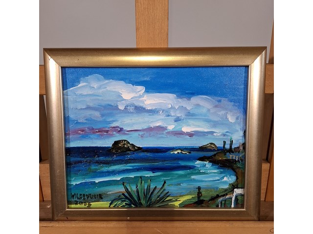 Acryl schilderij, maya wildevuur, ibiza - afbeelding 2 van  8
