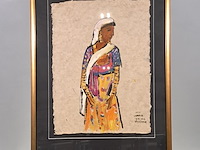 Acryl schilderij, maya wildevuur, india, 2002 - afbeelding 2 van  9