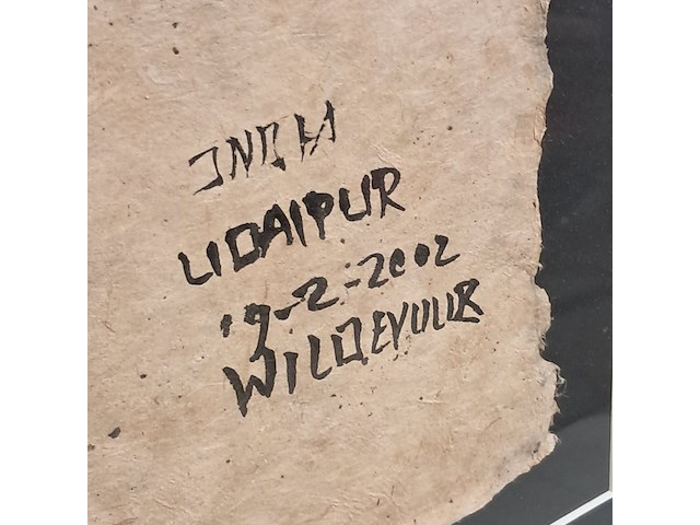 Acryl schilderij, maya wildevuur, india, 2002 - afbeelding 3 van  9