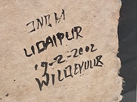 Acryl schilderij, maya wildevuur, india, 2002 - afbeelding 3 van  9