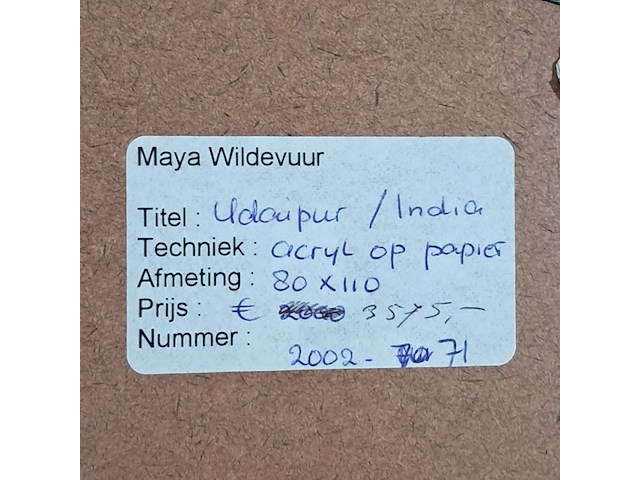 Acryl schilderij, maya wildevuur, india, 2002 - afbeelding 9 van  9