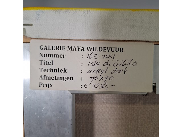 Acryl schilderij, maya wildevuur, isla di giglio, 2001 - afbeelding 2 van  10
