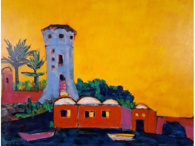 Acryl schilderij, maya wildevuur, isla di giglio, 2001 - afbeelding 1 van  10