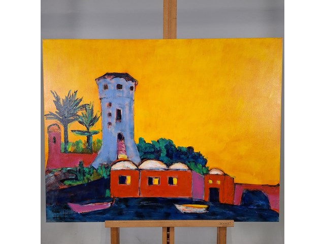 Acryl schilderij, maya wildevuur, isla di giglio, 2001 - afbeelding 3 van  10