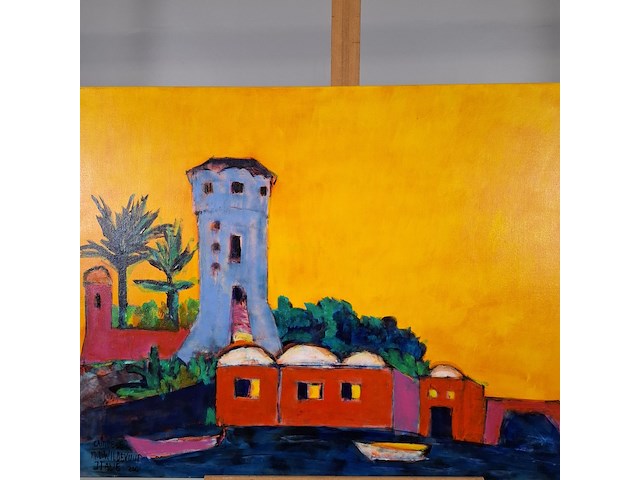 Acryl schilderij, maya wildevuur, isla di giglio, 2001 - afbeelding 6 van  10