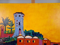 Acryl schilderij, maya wildevuur, isla di giglio, 2001 - afbeelding 6 van  10