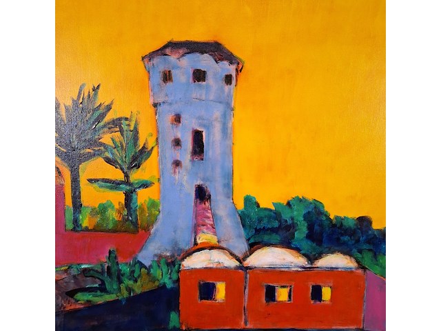 Acryl schilderij, maya wildevuur, isla di giglio, 2001 - afbeelding 7 van  10