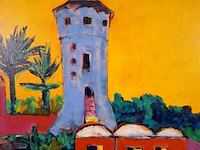 Acryl schilderij, maya wildevuur, isla di giglio, 2001 - afbeelding 7 van  10