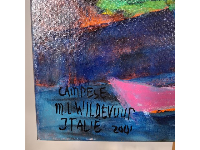 Acryl schilderij, maya wildevuur, isla di giglio, 2001 - afbeelding 8 van  10