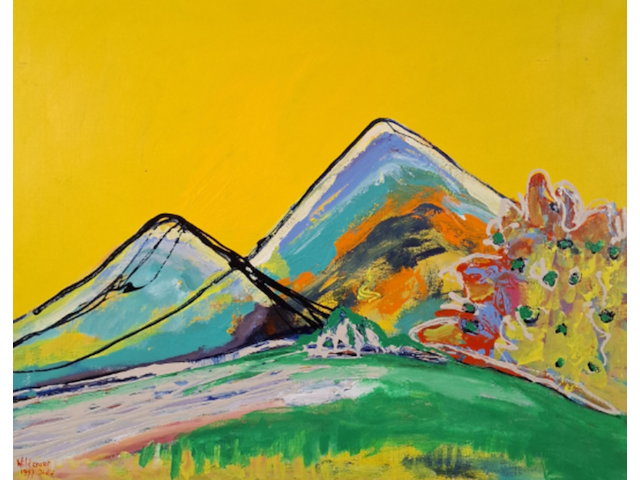 Acryl schilderij, maya wildevuur, italië , 1997 - afbeelding 1 van  9