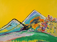 Acryl schilderij, maya wildevuur, italië , 1997 - afbeelding 1 van  9