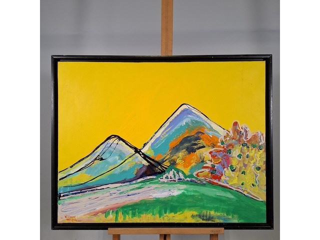 Acryl schilderij, maya wildevuur, italië , 1997 - afbeelding 2 van  9