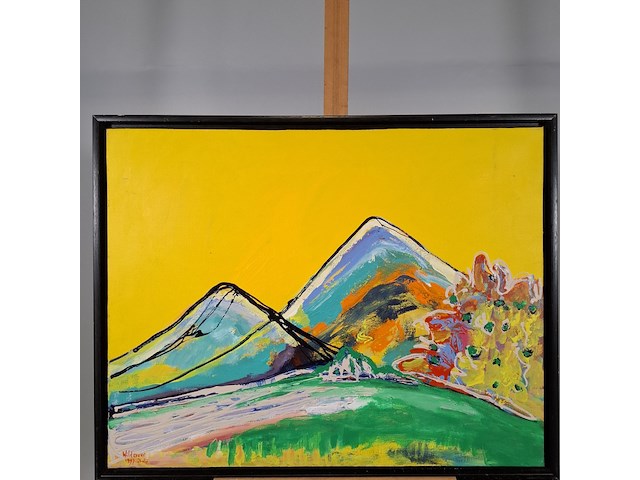 Acryl schilderij, maya wildevuur, italië , 1997 - afbeelding 3 van  9