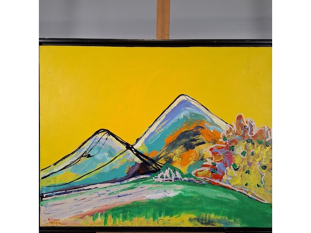 Acryl schilderij, maya wildevuur, italië , 1997 - afbeelding 4 van  9