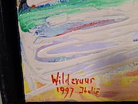 Acryl schilderij, maya wildevuur, italië , 1997 - afbeelding 5 van  9