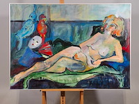 Acryl schilderij, maya wildevuur, joke, 1989 - afbeelding 1 van  7