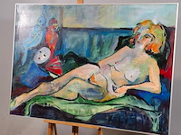 Acryl schilderij, maya wildevuur, joke, 1989 - afbeelding 3 van  7